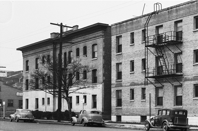 historic photo 635 x 420 Historical photo of the Rose Apartments.